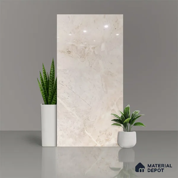 Marble Floor & Wall Tile TL 02174 Sand Beige 1200x600 Glossy Finish Vitrified Tile - 9 mm