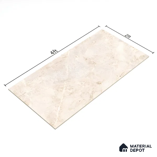 Marble Floor & Wall Tile TL 02174 Sand Beige 1200x600 Glossy Finish Vitrified Tile - 9 mm