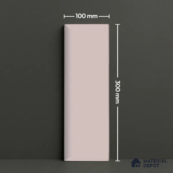 TL 03760 Sandal Beige Plain 300x100 mm Glossy Finish Ceramic Wall  Subway Tile - 8 mm