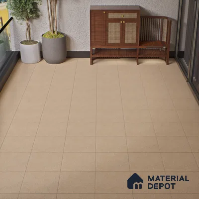 Parking Floor Tile TL 07556 Sandalwood Mist | 16 x 16 inch | Anti Skid Matte Finish Heavy Duty Vitrified Tile - 12 mm | Suitable For Bathroom, Terrace, Balcony | Pattern Alignment May Vary | 2-3 mm Spacer is Mandatory