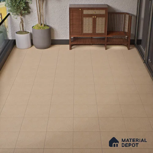 Parking Floor Tile TL 07556 Sandalwood Mist | 16 x 16 inch | Anti Skid Matte Finish Heavy Duty Vitrified Tile - 12 mm | Suitable For Bathroom, Terrace, Balcony | Pattern Alignment May Vary | 2-3 mm Spacer is Mandatory