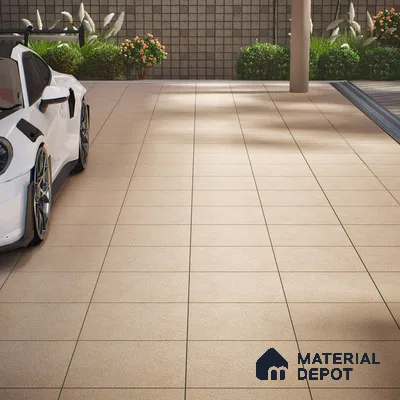 Parking Floor Tile TL 07556 Sandalwood Mist | 16 x 16 inch | Anti Skid Matte Finish Heavy Duty Vitrified Tile - 12 mm | Suitable For Bathroom, Terrace, Balcony | Pattern Alignment May Vary | 2-3 mm Spacer is Mandatory