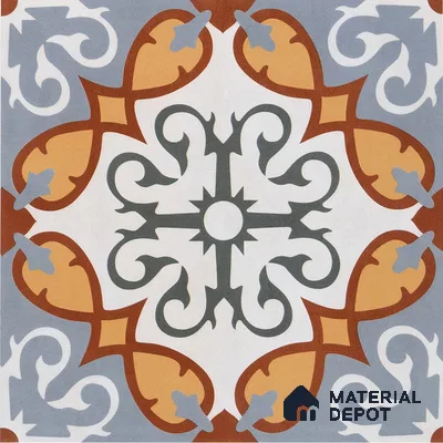 Moroccan Wall & Floor Tile TL 04956 Marrakech Ebony Batiste 1 ft x 1 ft Ceramic Matte Finish - 9 mm | Suitable for Bathroom, Kitchen, Balcony | Please Expect a Slight Variation of Pattern (Sample)