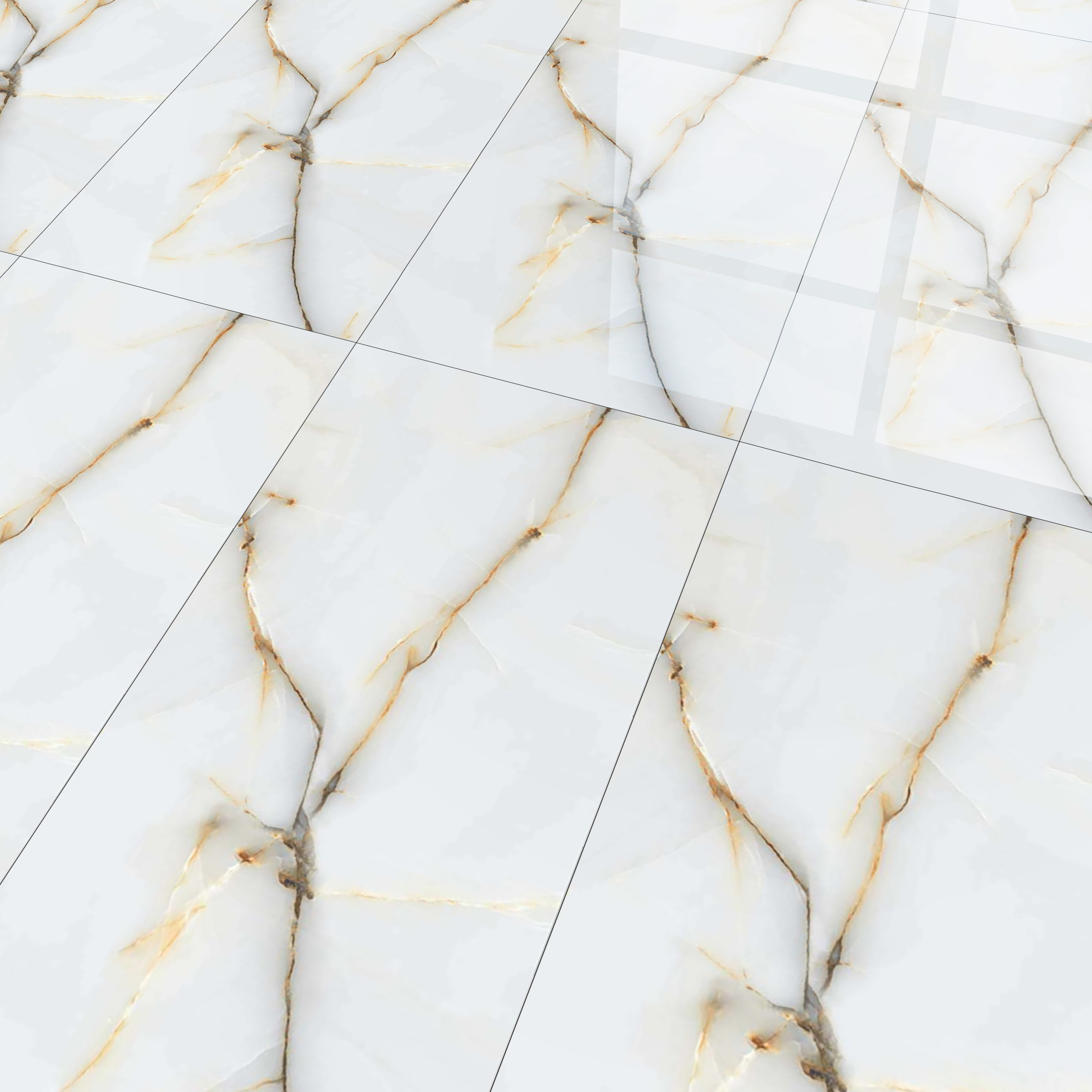 Marble Floor & Wall Tile TL 02217 Sapphire White 4 ft x 2 ft Glossy Finish Vitrified Tile - 9 mm (Random 5)
