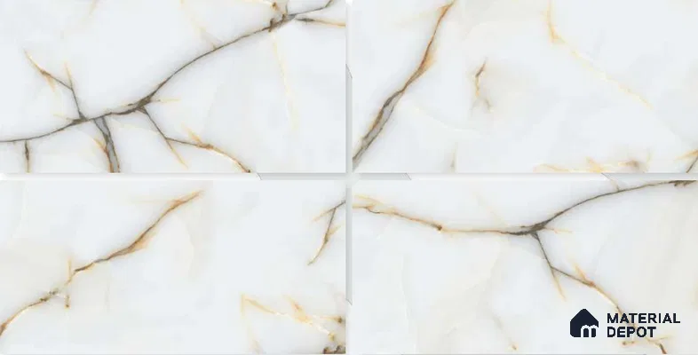 Marble Floor & Wall Tile TL 02217 Sapphire White 4 ft x 2 ft Glossy Finish Vitrified Tile - 9 mm (Random 5)