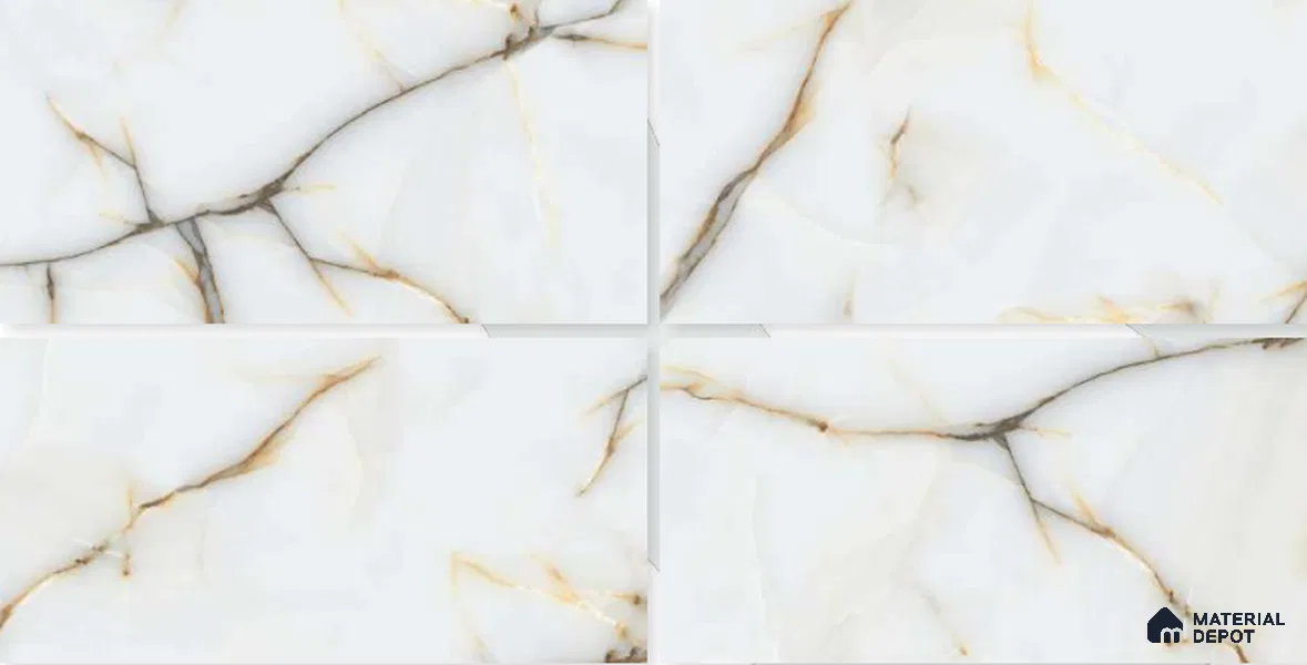 Marble Floor & Wall Tile TL 02217 Sapphire White 4 ft x 2 ft Glossy Finish Vitrified Tile - 9 mm (Random 5)