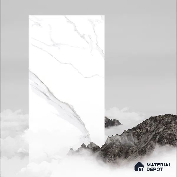 Budget Friendly Marble Floor & Wall Tile Value For Money TL 05608 Lasa Satvario 4 ft x 2 ft - Vitrified Glossy Finish -9 mm | Suitable for Living Room, Bedroom & Bathroom