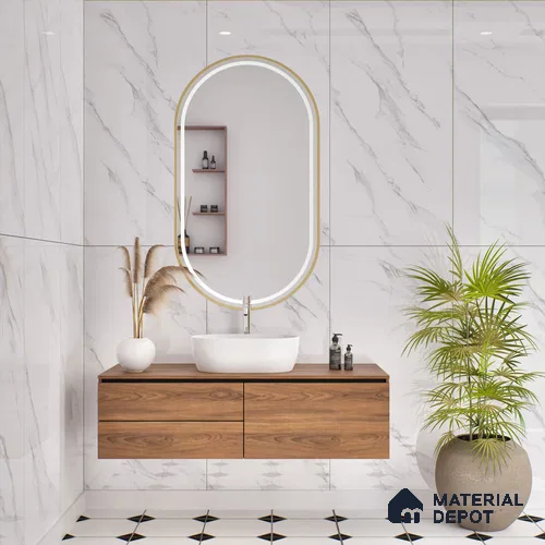 Budget Friendly Marble Floor & Wall Tile Value For Money TL 05608 Lasa Satvario 4 ft x 2 ft - Vitrified Glossy Finish -9 mm | Suitable for Living Room, Bedroom & Bathroom