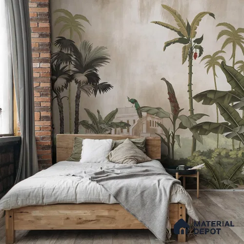 H901112 Sayonee, Nature Theme Wallpaper for Walls Sukoon Series Canvas Nature Design (Customised Size Wallpaper)