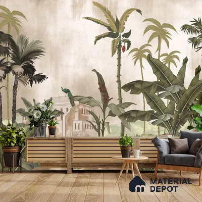 Sayonee, Nature Theme Wallpaper for Walls Sukoon Series Handmade Nature Design (Customised Size Wallpaper)
