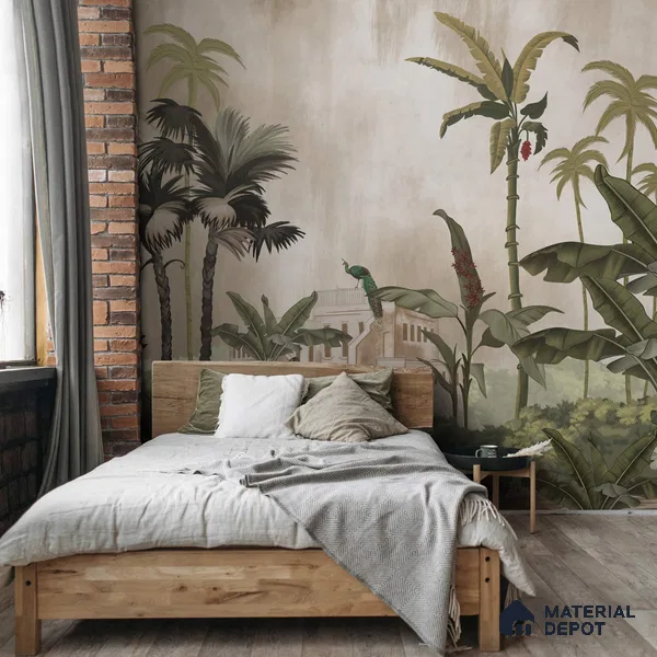 Sayonee, Nature Theme Wallpaper for Walls Sukoon Series Handmade Nature Design (Customised Size Wallpaper)