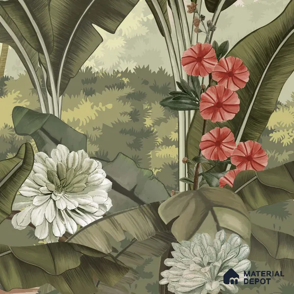 Sayonee, Nature Theme Wallpaper for Walls Sukoon Series Handmade Nature Design (Customised Size Wallpaper)