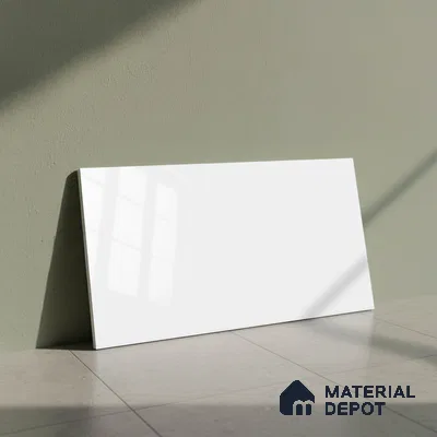 Plain Look Wall Tile TL 04693 B Plain Solara Moonstone White 2 ft x 1 ft Ceramic Glossy Finish - 9 mm | Suitable For Kitchen, Bathroom Walls and Backsplashes (Sample)