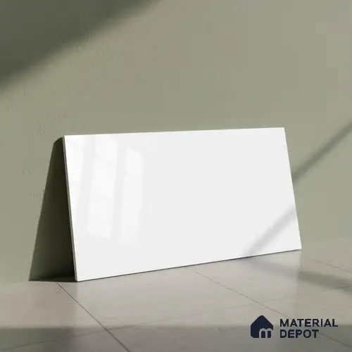 Plain Look Wall Tile TL 04693 B Plain Solara Moonstone White 2 ft x 1 ft Ceramic Glossy Finish - 9 mm | Suitable For Kitchen, Bathroom Walls and Backsplashes