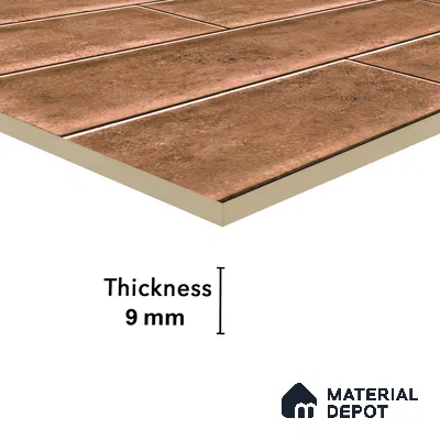 Faux Subway Wall Tile TL 04685 B Brick Solara Dun Brown 2 ft x 1 ft Ceramic Glossy Finish - 9 mm | Suitable For Kitchen, Bathroom Walls and Backsplashes | Please Expect a Slight Variation of Pattern (Sample)