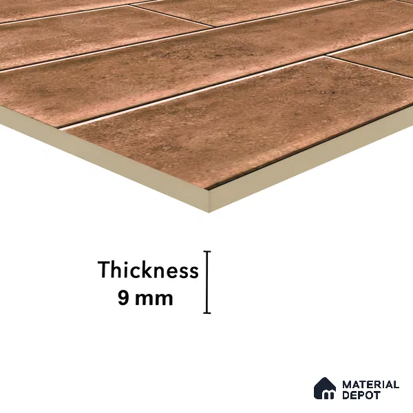 Faux Subway Wall Tile TL 04685 B Brick Solara Dun Brown 2 ft x 1 ft Ceramic Glossy Finish - 9 mm | Suitable For Kitchen, Bathroom Walls and Backsplashes | Please Expect a Slight Variation of Pattern (Sample)