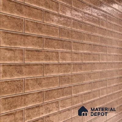 Faux Subway Wall Tile TL 04685 B Brick Solara Dun Brown 2 ft x 1 ft Ceramic Glossy Finish - 9 mm | Suitable For Kitchen, Bathroom Walls and Backsplashes | Please Expect a Slight Variation of Pattern (Sample)