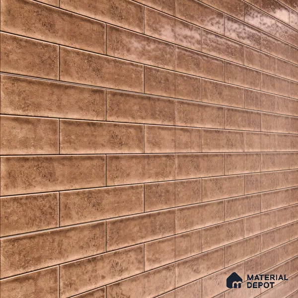 Faux Subway Wall Tile TL 04685 B Brick Solara Dun Brown 2 ft x 1 ft Ceramic Glossy Finish - 9 mm | Suitable For Kitchen, Bathroom Walls and Backsplashes | Please Expect a Slight Variation of Pattern (Sample)