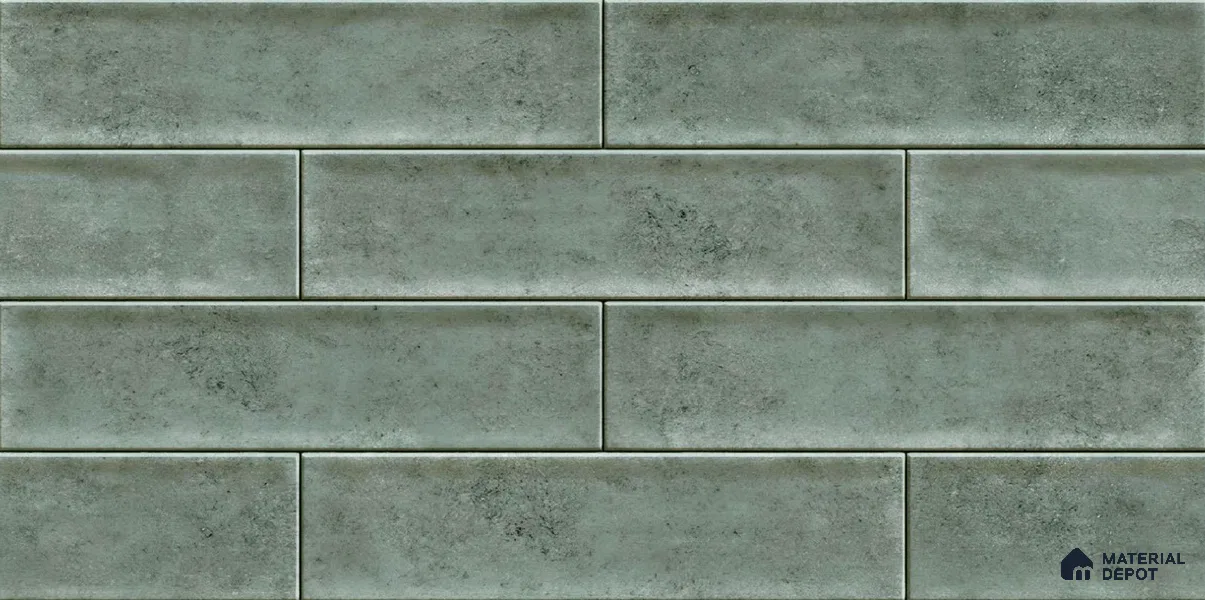 Faux Subway Wall Tile TL 04685 C Brick Solara Cove Blue 2 ft x 1 ft Ceramic Glossy Finish - 9 mm | Suitable For Kitchen, Bathroom Walls and Backsplashes | Please Expect a Slight Variation of Pattern (Sample)