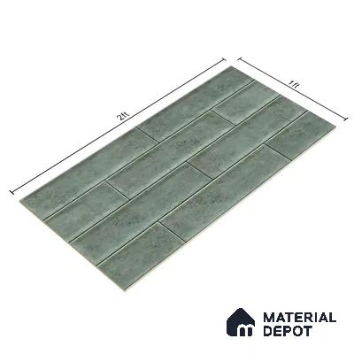 Faux Subway Wall Tile TL 04685 C Brick Solara Cove Blue 2 ft x 1 ft Ceramic Glossy Finish - 9 mm | Suitable For Kitchen, Bathroom Walls and Backsplashes | Please Expect a Slight Variation of Pattern (Sample)