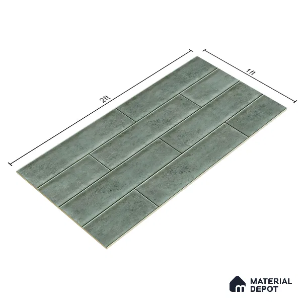 Faux Subway Wall Tile TL 04685 C Brick Solara Cove Blue 2 ft x 1 ft Ceramic Glossy Finish - 9 mm | Suitable For Kitchen, Bathroom Walls and Backsplashes | Please Expect a Slight Variation of Pattern (Sample)