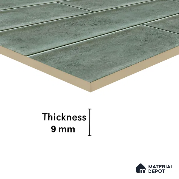 Faux Subway Wall Tile TL 04685 C Brick Solara Cove Blue 2 ft x 1 ft Ceramic Glossy Finish - 9 mm | Suitable For Kitchen, Bathroom Walls and Backsplashes | Please Expect a Slight Variation of Pattern (Sample)