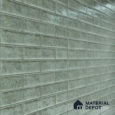 Faux Subway Wall Tile TL 04685 C Brick Solara Cove Blue 2 ft x 1 ft Ceramic Glossy Finish - 9 mm | Suitable For Kitchen, Bathroom Walls and Backsplashes | Please Expect a Slight Variation of Pattern (Sample)
