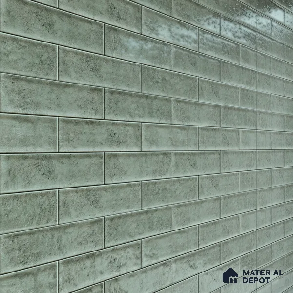 Faux Subway Wall Tile TL 04685 C Brick Solara Cove Blue 2 ft x 1 ft Ceramic Glossy Finish - 9 mm | Suitable For Kitchen, Bathroom Walls and Backsplashes | Please Expect a Slight Variation of Pattern (Sample)