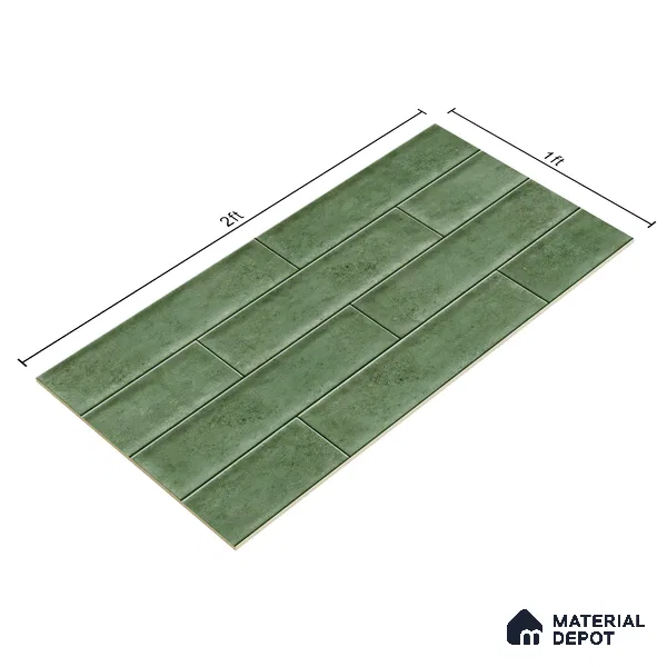 Faux Subway Wall Tile TL 04685 D Brick Solara Dyna Azul 2 ft x 1 ft Ceramic Glossy Finish - 9 mm | Suitable For Kitchen, Bathroom Walls and Backsplashes | Please Expect a Slight Variation of Pattern