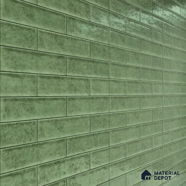 Faux Subway Wall Tile TL 04685 D Brick Solara Dyna Azul 2 ft x 1 ft Ceramic Glossy Finish - 9 mm | Suitable For Kitchen, Bathroom Walls and Backsplashes | Please Expect a Slight Variation of Pattern