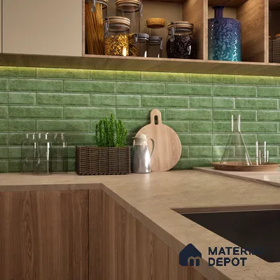Faux Subway Wall Tile TL 04685 D Brick Solara Dyna Azul 2 ft x 1 ft Ceramic Glossy Finish - 9 mm | Suitable For Kitchen, Bathroom Walls and Backsplashes | Please Expect a Slight Variation of Pattern