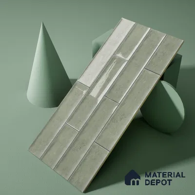 Faux Subway Wall Tile TL 04685 E Brick Solara Emerald Green 2 ft x 1 ft Ceramic Glossy Finish - 9 mm | Suitable For Kitchen, Bathroom Walls and Backsplashes | Please Expect a Slight Variation of Pattern