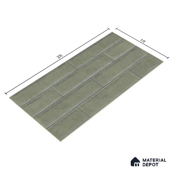 Faux Subway Wall Tile TL 04685 E Brick Solara Emerald Green 2 ft x 1 ft Ceramic Glossy Finish - 9 mm | Suitable For Kitchen, Bathroom Walls and Backsplashes | Please Expect a Slight Variation of Pattern