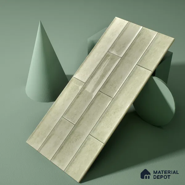 Faux Subway Wall Tile TL 04685 F Brick Solara Latte Beige 2 ft x 1 ft Ceramic Glossy Finish - 9 mm | Suitable For Kitchen, Bathroom Walls and Backsplashes | Please Expect a Slight Variation of Pattern