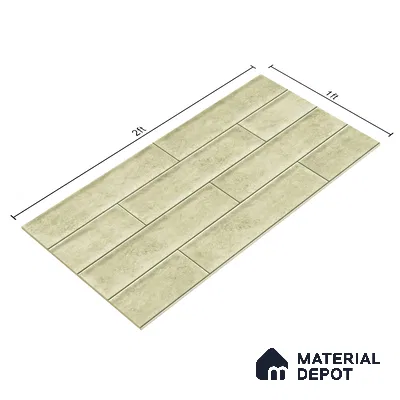 Faux Subway Wall Tile TL 04685 F Brick Solara Latte Beige 2 ft x 1 ft Ceramic Glossy Finish - 9 mm | Suitable For Kitchen, Bathroom Walls and Backsplashes | Please Expect a Slight Variation of Pattern