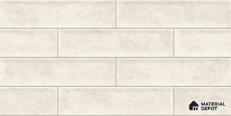 Faux Subway Wall Tile TL 04685 Brick Solara Winter White 2 ft x 1 ft Ceramic Glossy Finish - 9 mm | Suitable For Kitchen, Bathroom Walls and Backsplashes | Please Expect a Slight Variation of Pattern (Sample)