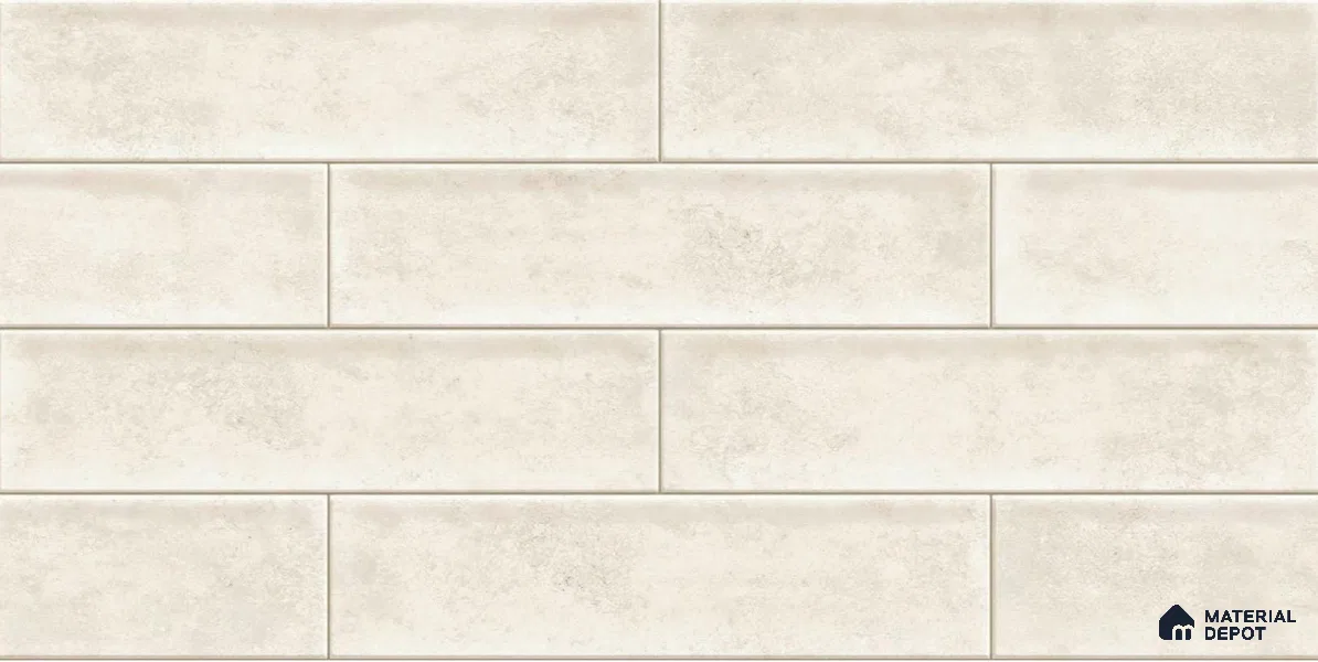 Faux Subway Wall Tile TL 04685 Brick Solara Winter White 2 ft x 1 ft Ceramic Glossy Finish - 9 mm | Suitable For Kitchen, Bathroom Walls and Backsplashes | Please Expect a Slight Variation of Pattern (Sample)