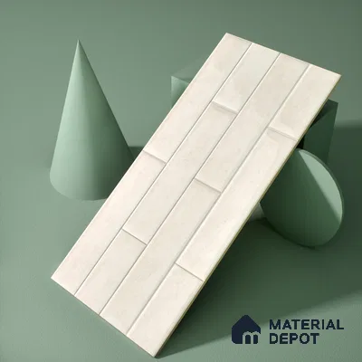 Faux Subway Wall Tile TL 04685 Brick Solara Winter White 2 ft x 1 ft Ceramic Glossy Finish - 9 mm | Suitable For Kitchen, Bathroom Walls and Backsplashes | Please Expect a Slight Variation of Pattern (Sample)