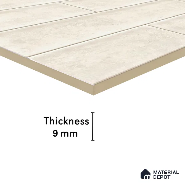 Faux Subway Wall Tile TL 04685 Brick Solara Winter White 2 ft x 1 ft Ceramic Glossy Finish - 9 mm | Suitable For Kitchen, Bathroom Walls and Backsplashes | Please Expect a Slight Variation of Pattern (Sample)