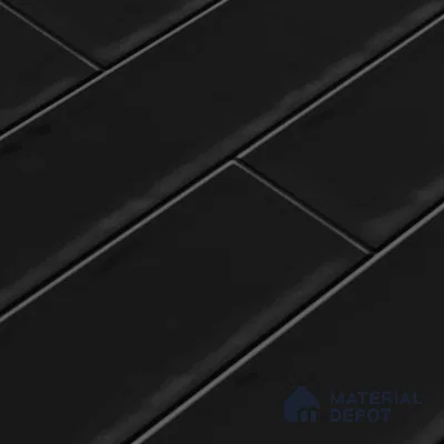 Faux Subway Wall Tile TL 04685 G Brick Solara Charcoal Black 2 ft x 1 ft Ceramic Matte Finish - 9 mm | Suitable For Kitchen, Bathroom Walls and Backsplashes | Please Expect a Slight Variation of Pattern (Sample)