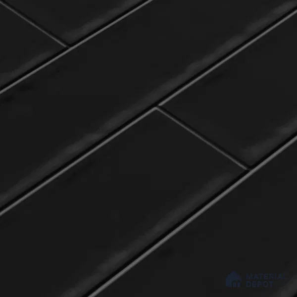 Faux Subway Wall Tile TL 04685 G Brick Solara Charcoal Black 2 ft x 1 ft Ceramic Matte Finish - 9 mm | Suitable For Kitchen, Bathroom Walls and Backsplashes | Please Expect a Slight Variation of Pattern (Sample)