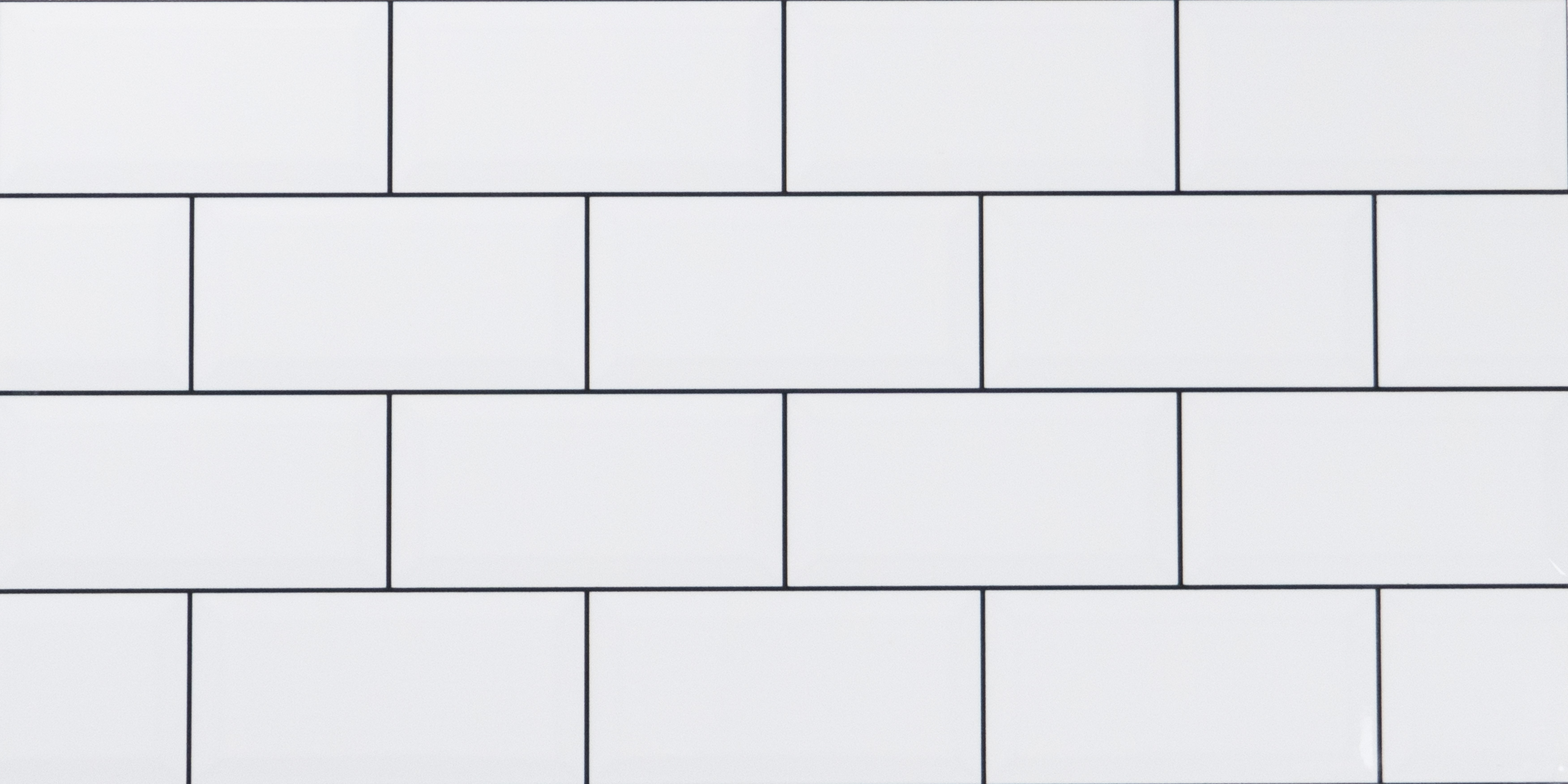 Faux Subway Wall Tile TL 04685 H Brick Solara Bright White 2 ft x 1 ft Ceramic Glossy Finish - 9 mm | Suitable For Kitchen, Bathroom Walls and Backsplashes | Image 01