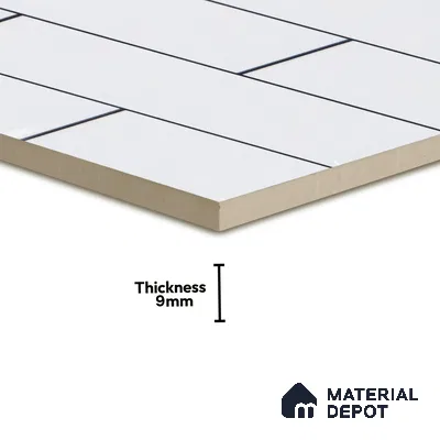 Faux Subway Wall Tile TL 04685 H Brick Solara Bright White 2 ft x 1 ft Ceramic Glossy Finish - 9 mm | Suitable For Kitchen, Bathroom Walls and Backsplashes | Please Expect a Slight Variation of Pattern (Sample)