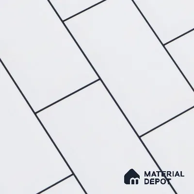 Faux Subway Wall Tile TL 04685 H Brick Solara Bright White 2 ft x 1 ft Ceramic Glossy Finish - 9 mm | Suitable For Kitchen, Bathroom Walls and Backsplashes | Please Expect a Slight Variation of Pattern (Sample)