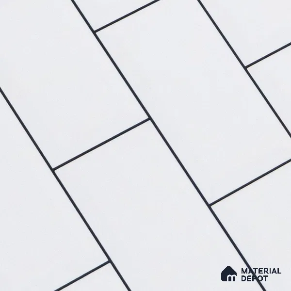 Faux Subway Wall Tile TL 04685 H Brick Solara Bright White 2 ft x 1 ft Ceramic Glossy Finish - 9 mm | Suitable For Kitchen, Bathroom Walls and Backsplashes | Please Expect a Slight Variation of Pattern (Sample)