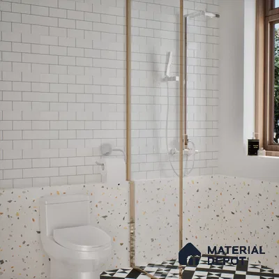Faux Subway Wall Tile TL 04685 H Brick Solara Bright White 2 ft x 1 ft Ceramic Glossy Finish - 9 mm | Suitable For Kitchen, Bathroom Walls and Backsplashes | Please Expect a Slight Variation of Pattern (Sample)