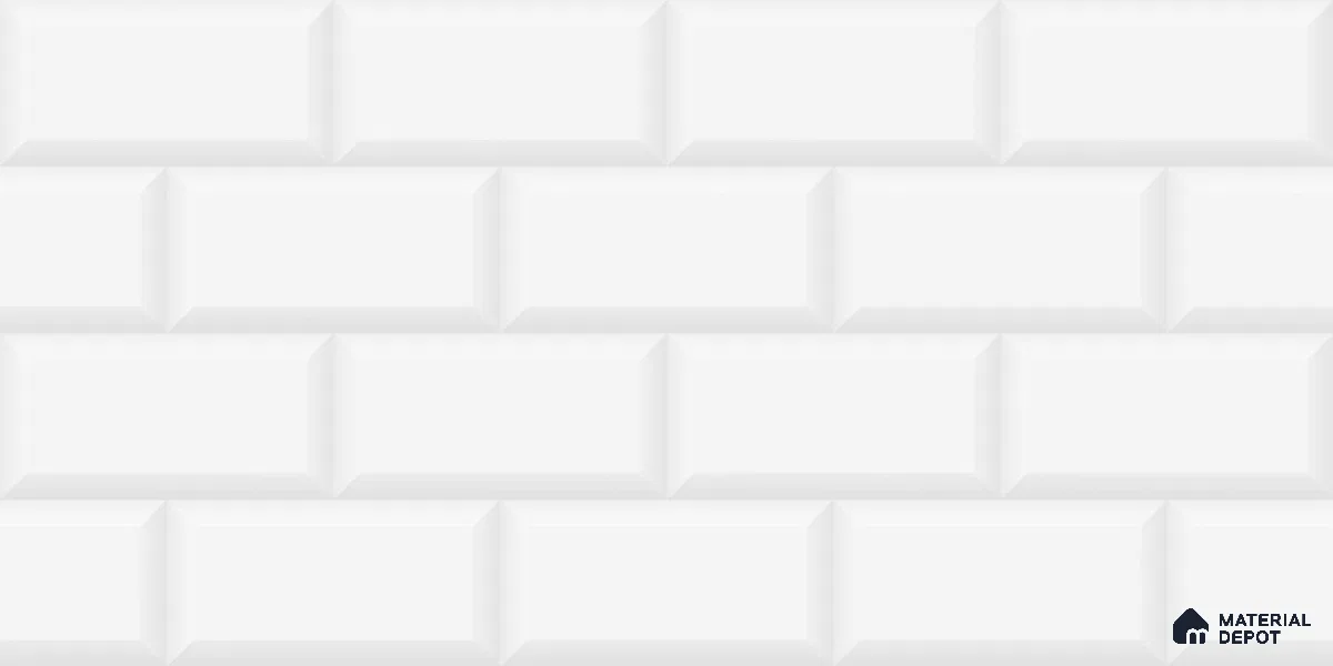Faux Subway Wall Tile TL 04685 J Brick Solara Ice White 2 ft x 1 ft Ceramic Glossy Finish - 9 mm | Suitable For Kitchen, Bathroom Walls and Backsplashes | Please Expect a Slight Variation of Pattern