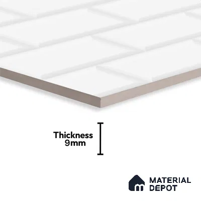 Faux Subway Wall Tile TL 04685 J Brick Solara Ice White 2 ft x 1 ft Ceramic Glossy Finish - 9 mm | Suitable For Kitchen, Bathroom Walls and Backsplashes | Please Expect a Slight Variation of Pattern