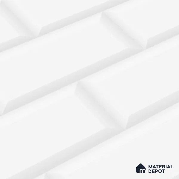 Faux Subway Wall Tile TL 04685 J Brick Solara Ice White 2 ft x 1 ft Ceramic Glossy Finish - 9 mm | Suitable For Kitchen, Bathroom Walls and Backsplashes | Please Expect a Slight Variation of Pattern