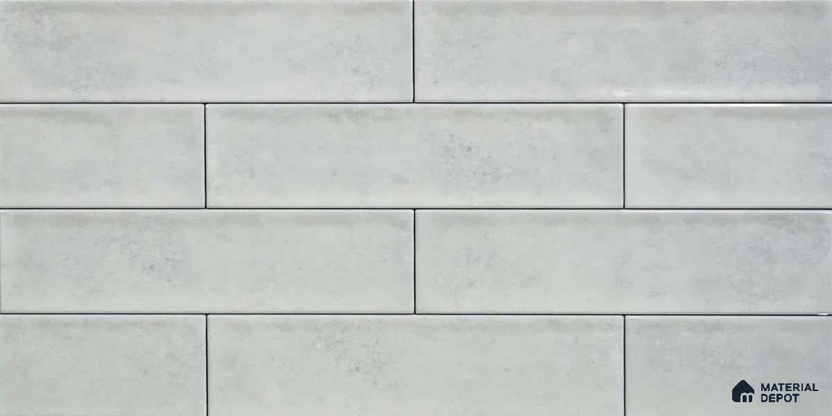 Faux Subway Wall Tile TL 04685 K Brick Solara Basque White 2 ft x 1 ft Ceramic Glossy Finish - 9 mm | Suitable For Kitchen, Bathroom Walls and Backsplashes | Please Expect a Slight Variation of Pattern (Sample)